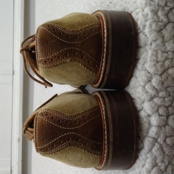 Martin Dingman Tan/Brown Suede Saddle Shoes 10 M - Picture 11 of 14